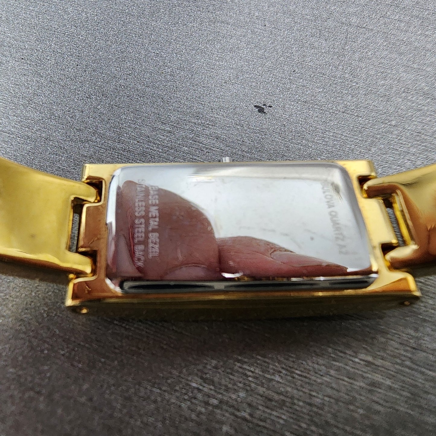 Bulova Tank Watch Women 15mm Silver Dial Gold Tone 97T46 New Battery READ!!!!!!!9