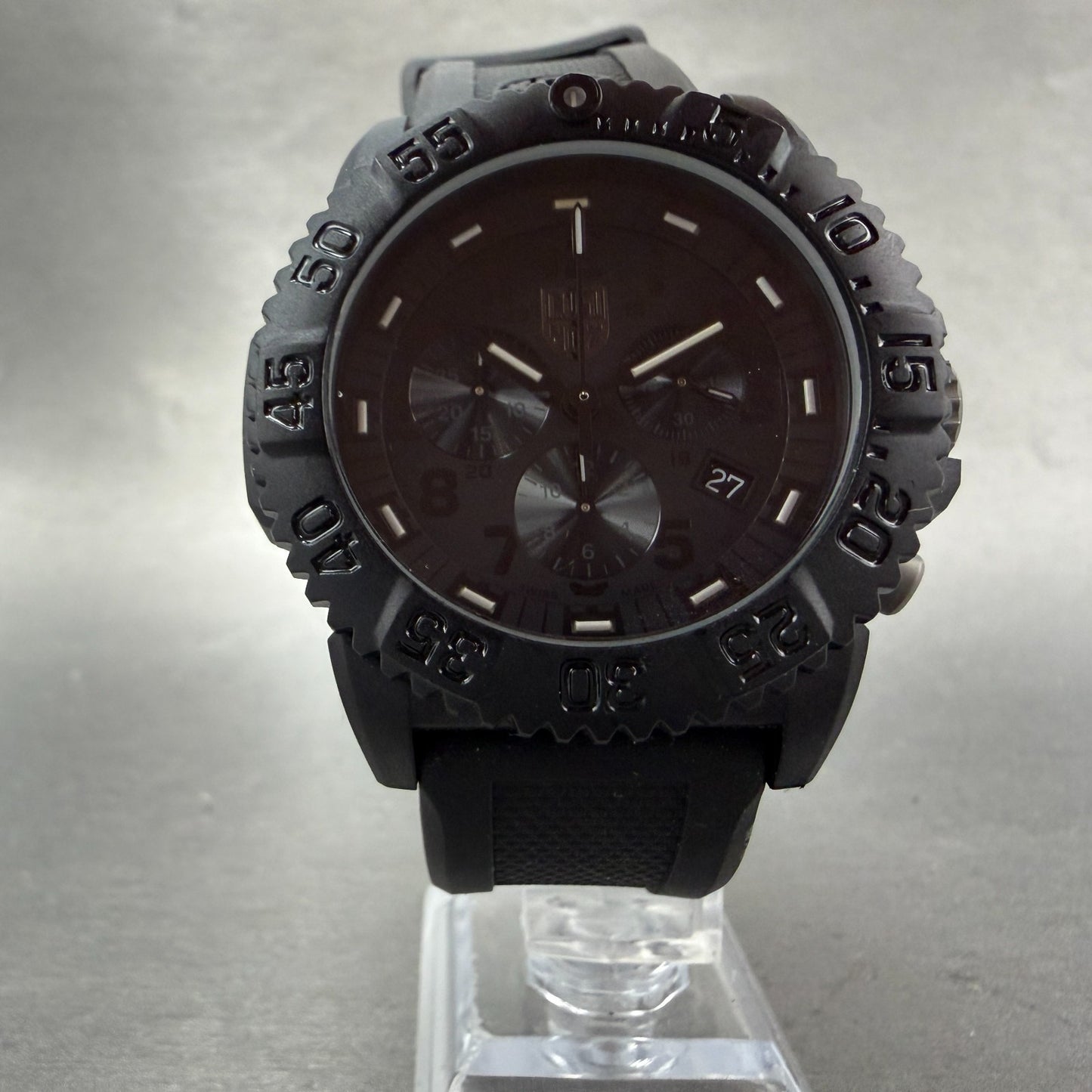 Luminox Navy Seal Colormark Chrono Watch Men 43mm Black Dial Black Tone New Batt5