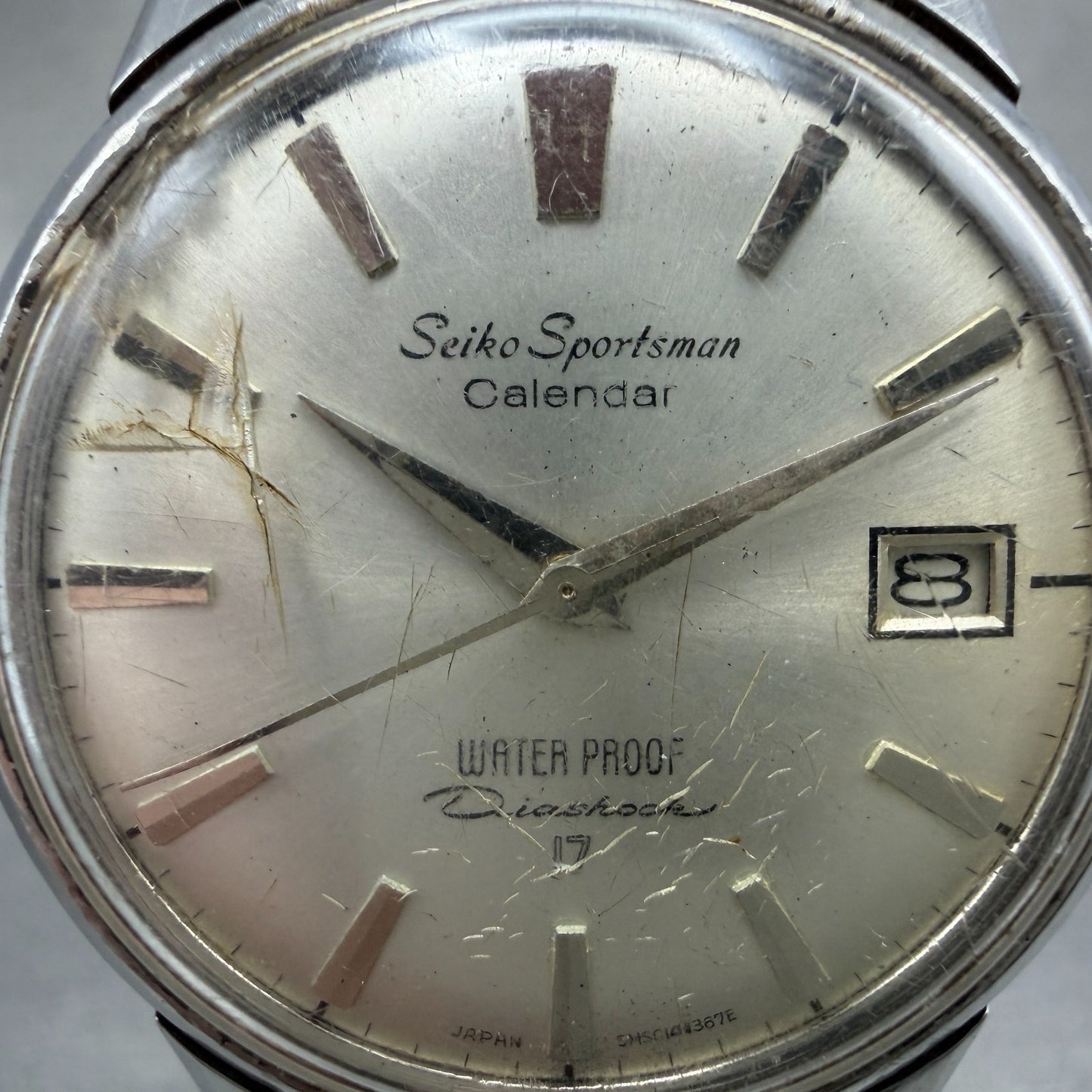 Seiko Sportsman Watch Men 36mm Silver Dial Silver Tone Date Manual 14112 Runs1