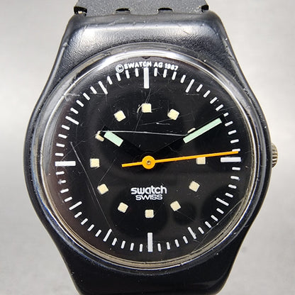Swatch Money Penny Watch Women 24mm Black Dial Black Tone Round New Battery1