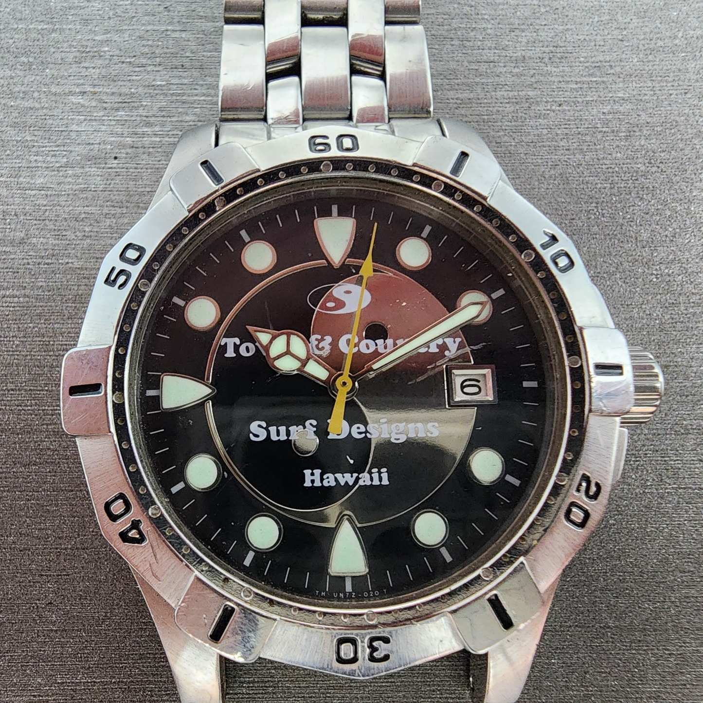 Orient Town & Country Dive Watch Men 38mm Black Dial Steel Date Round New Batt1