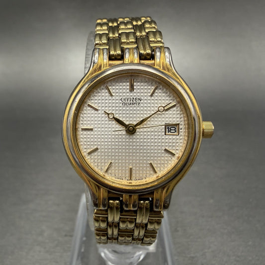 Citizen Watch Women 24mm White Dial Gold Tone Date 6010-G13893 New Battery0