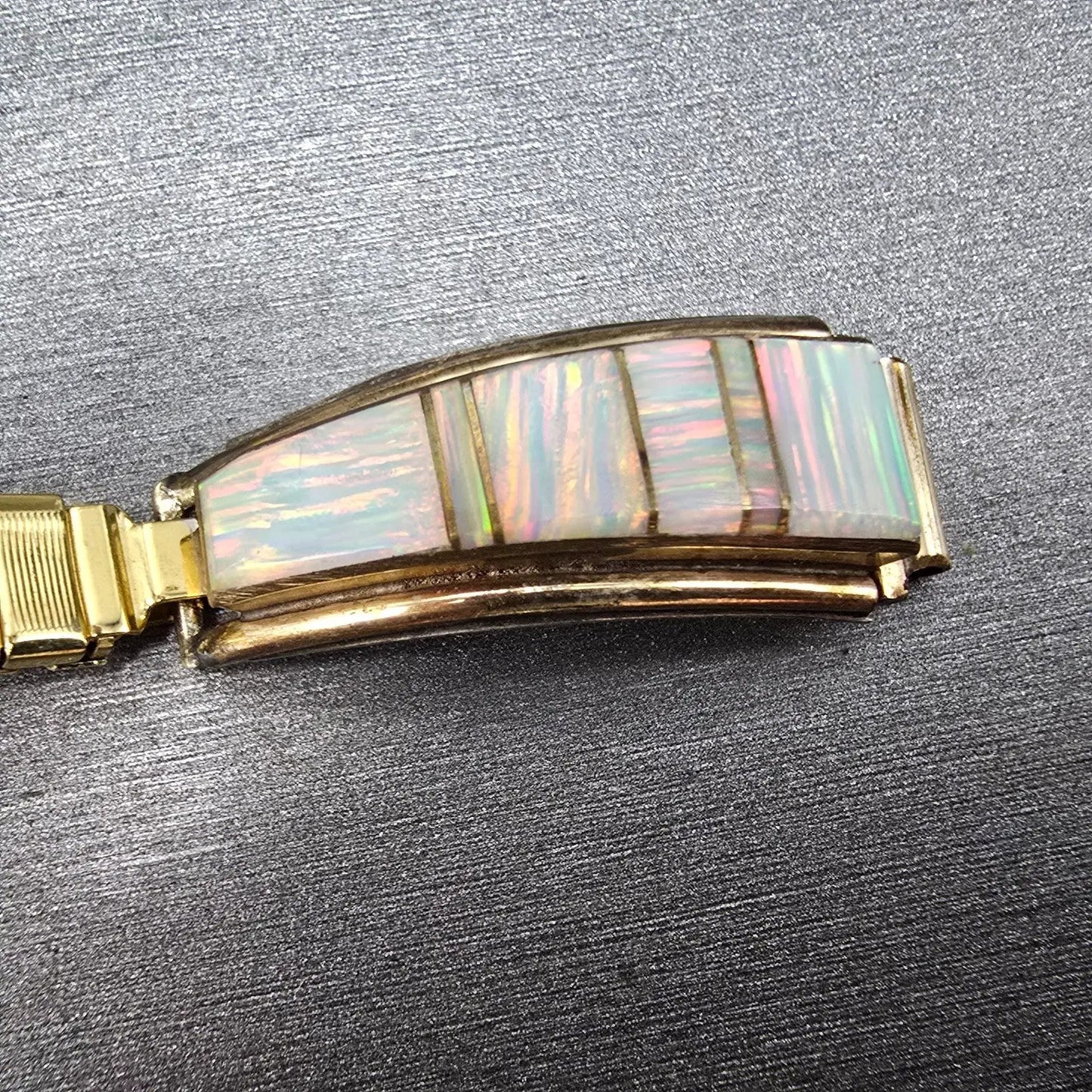 Navajo Sterling Silver Watch Band Tips 9mm Moonstone 1/20 12K SF  Vintage6