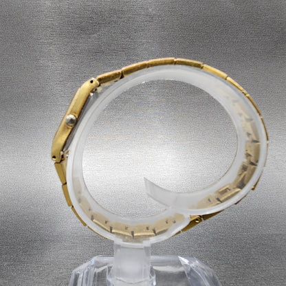 Seiko Watch Women 13mm Gold Dial Gold Tone Rectangle 2E200AY0 New Battery6