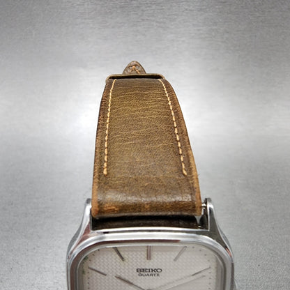 Seiko Watch Men 30mm Silver Dial Silver Tone Square 6431-5050 New Battery