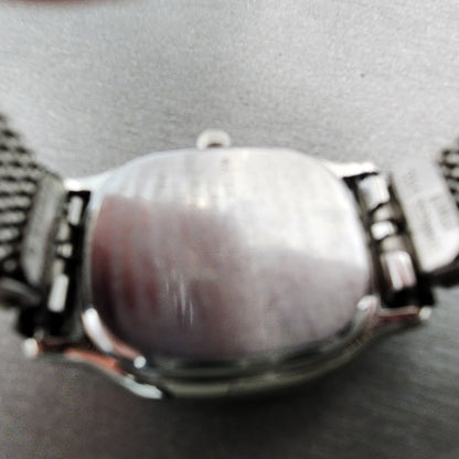Seiko Exceline Tank Watch Women 21mm Silver Dial Silver Tone 3f315a00 New Batt9