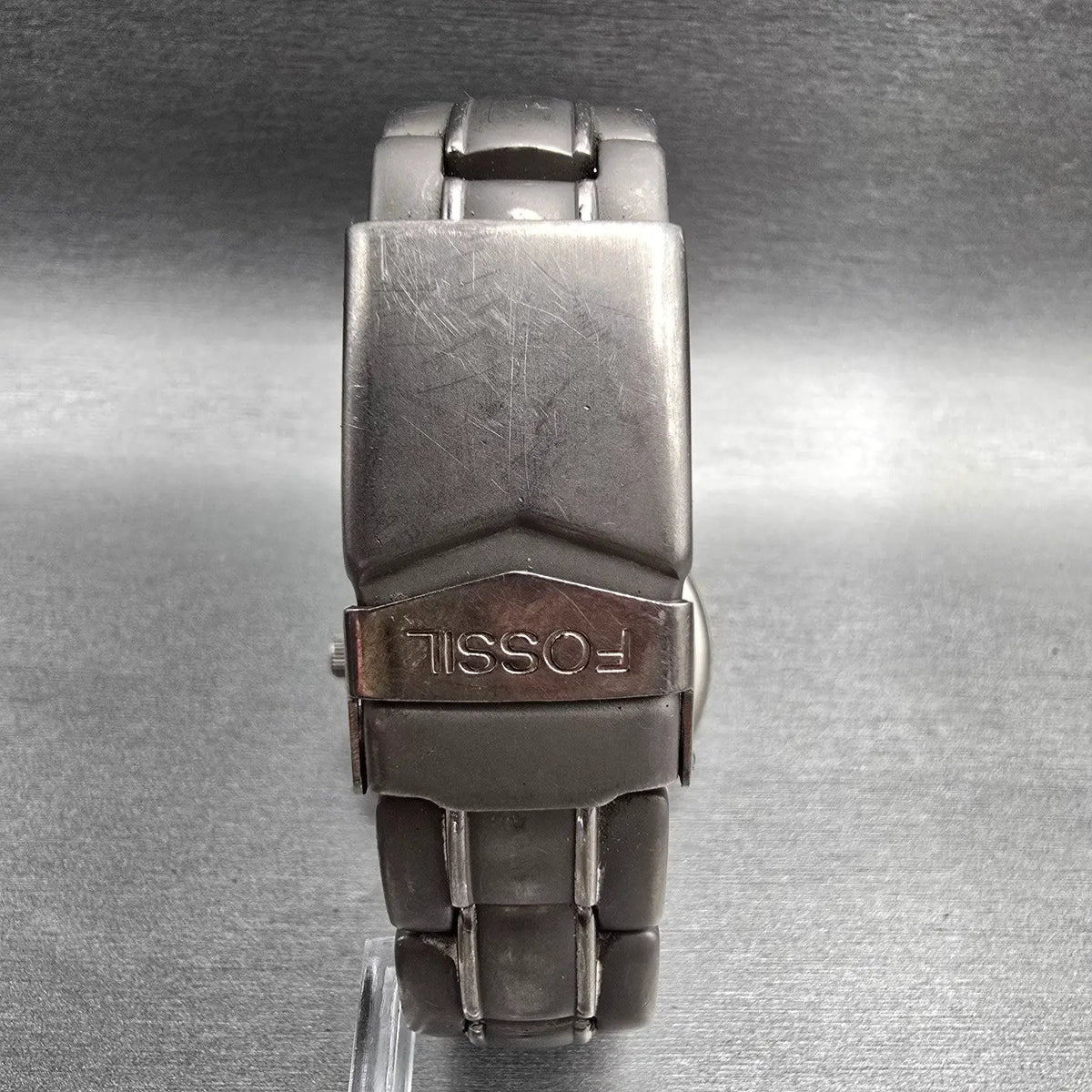 Fossil Dive Watch Men 40mm Gray Dial Titanium Chronograph Round TI-5010 NewBat 17