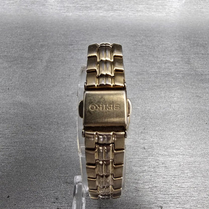 Seiko Coutura Watch Women 23mm Brown Dial Gold Tone Diamonds 1N01-0LE0 New Batt7