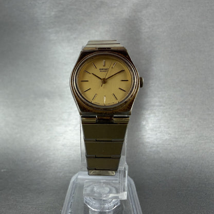 Seiko Watch Women 22mm Gold Dial Gold Tone Round 2C21-0049 New Battery Vintage5