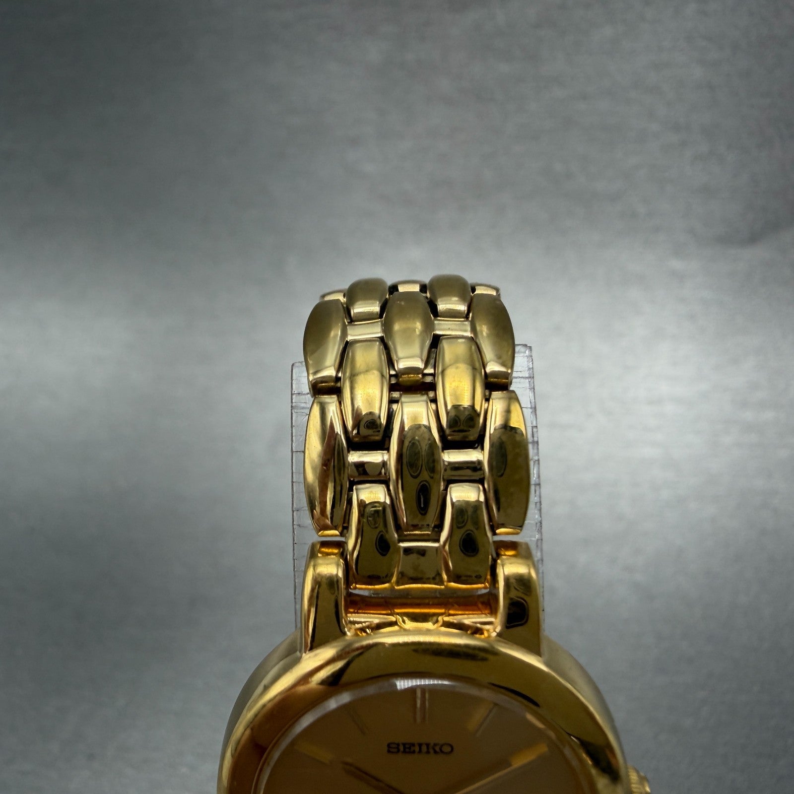Seiko Watch Women 24mm Champagne Dial Gold Tone Round 1N00-1E19 New Battery ND454