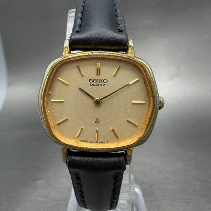 Seiko Watch Women 25mm Champagne Dial Gold Tone Hexagon 2320-5270 New Battery0