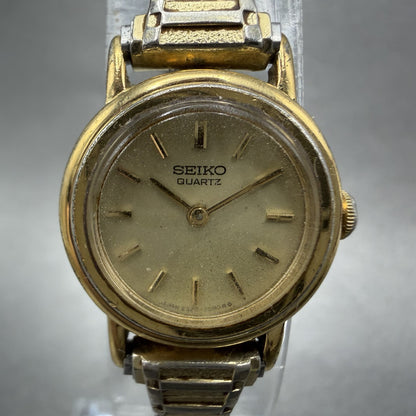 Seiko Watch Women 19mm Champagne Dial Gold Tone Round 23200319 New Battery VTG1
