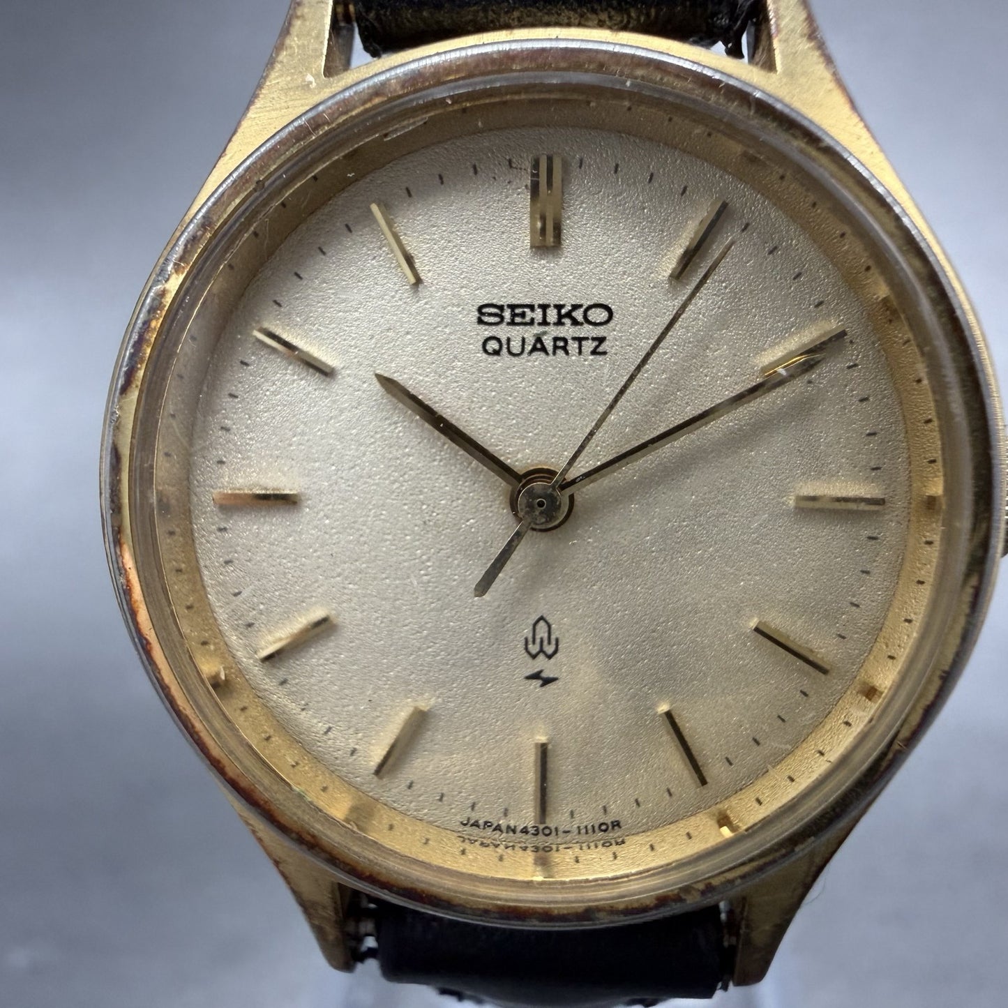 Seiko Watch Women 23mm Champagne Dial Gold Tone Round 4301-0030 New Battery1