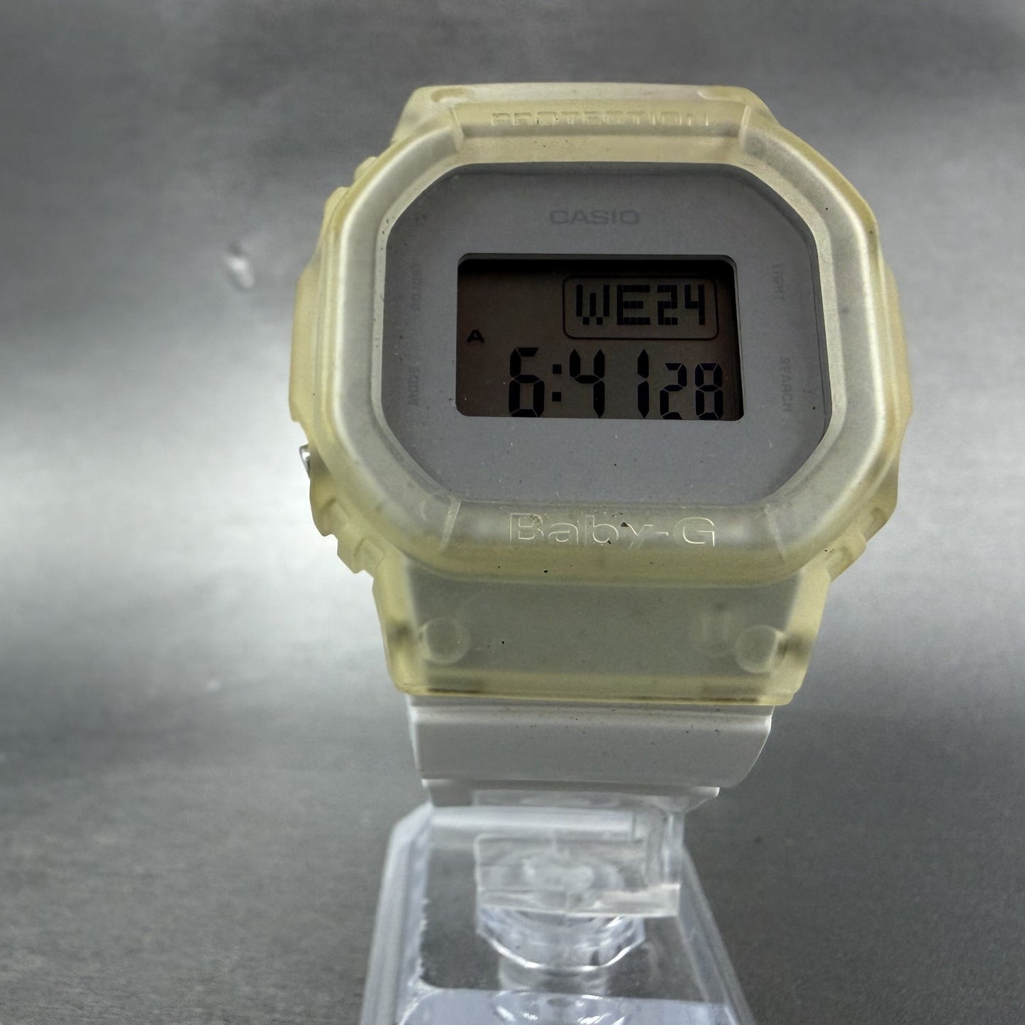 Casio Baby-G BGD-501 Watch Women 40mm Digital White Clear Alarm Chrono New Batt5