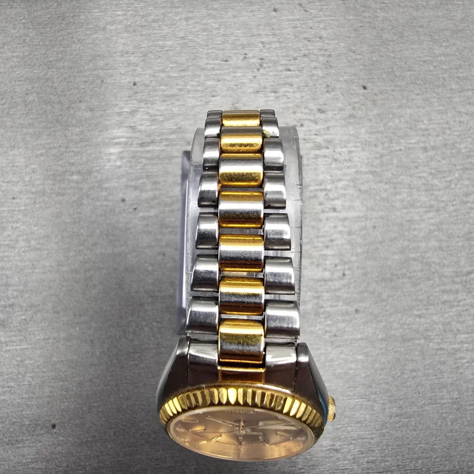 Seiko Watch Women 24mm Gold Dial Two Tone Daydate Round 7N83-0041 New Battery4