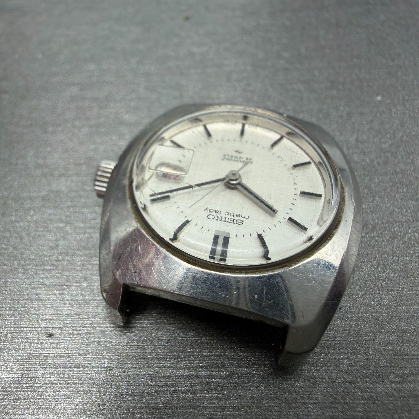 Seiko Matic Lady Special Watch Women 25mm Silver Dial Steel Date 2565-0010 PARTS5