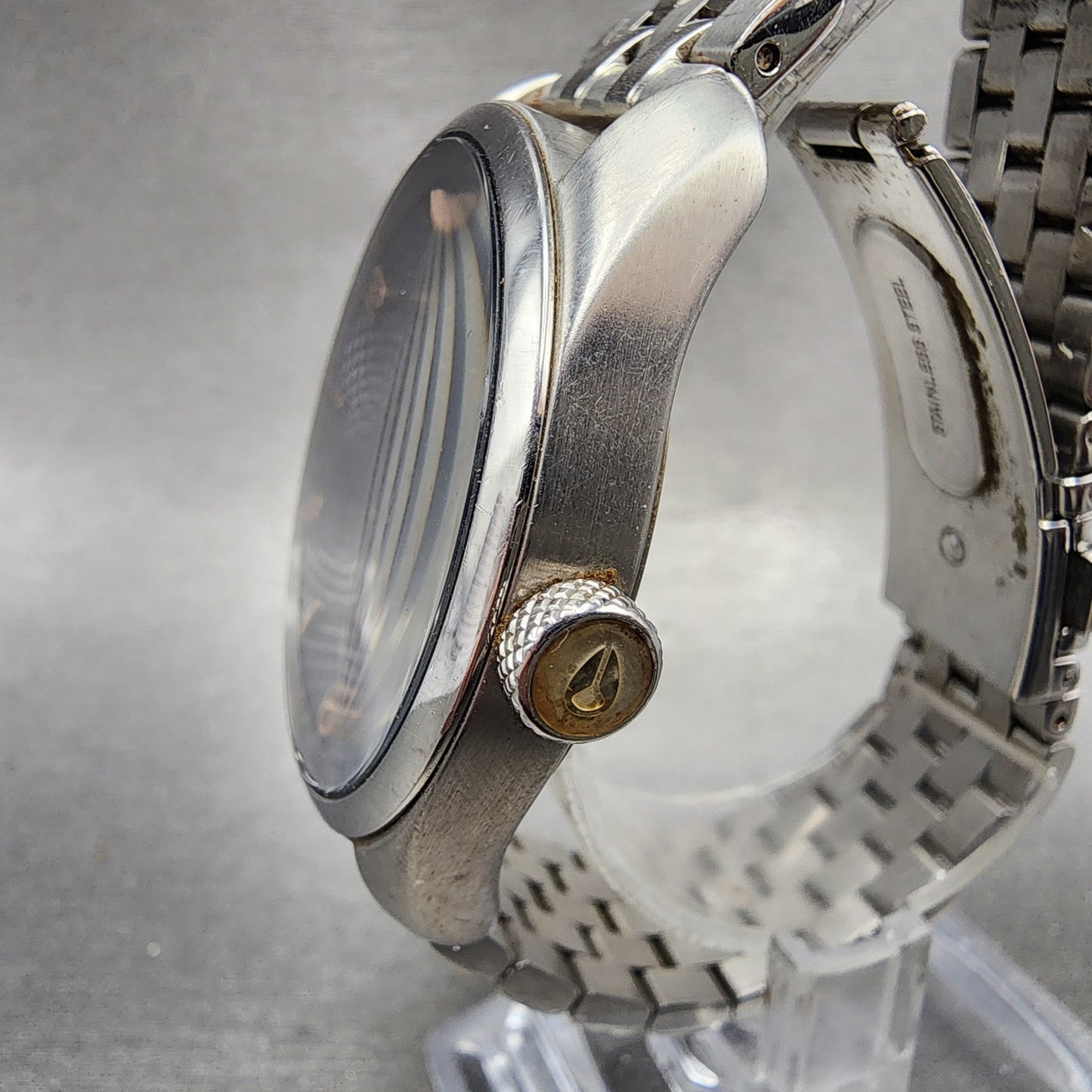 Nixon The Bullet Watch Women 38mm Blue Dial Silver Tone Date Round New Battery2