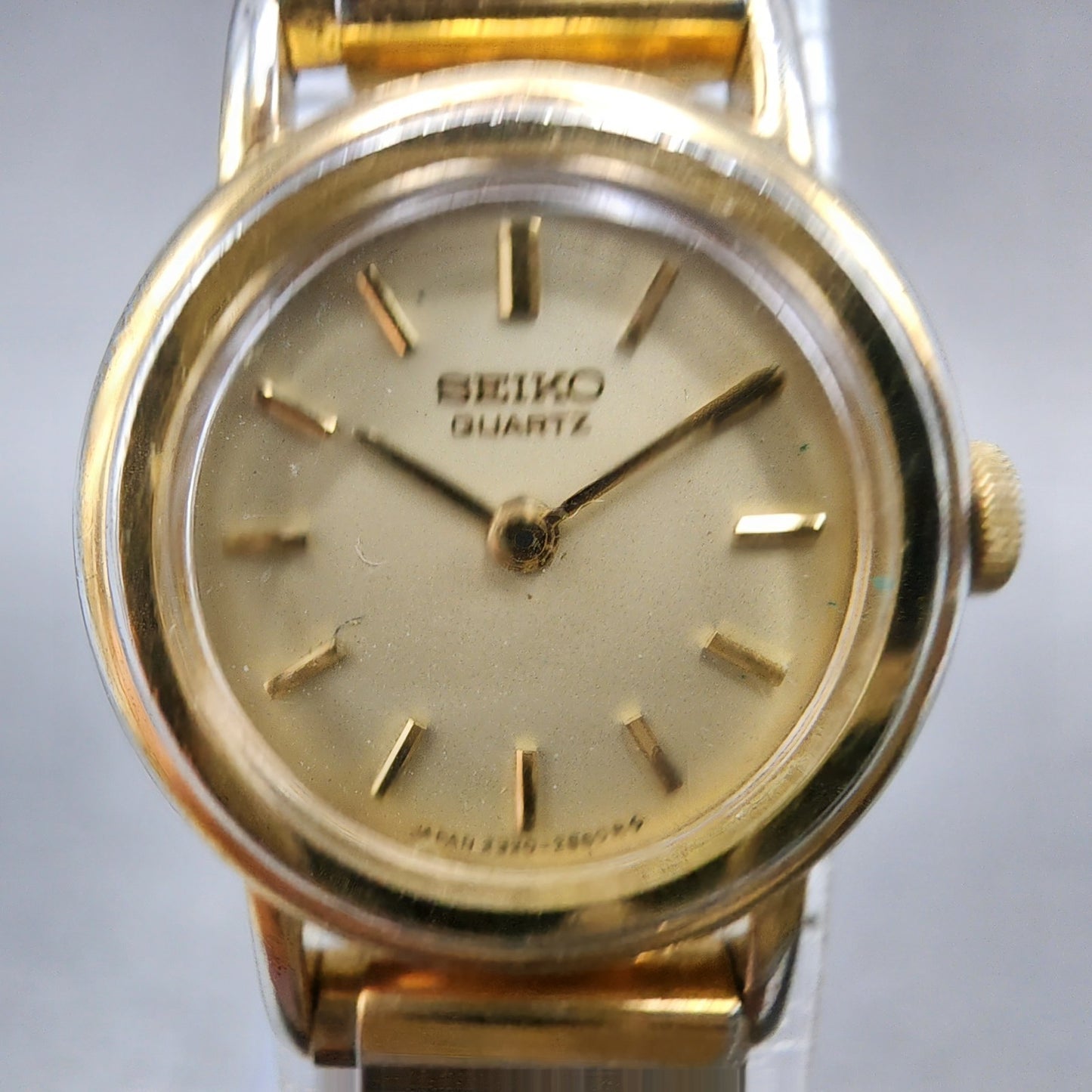 Seiko Watch Women 19mm Gold Dial Gold Tone Round 23200319 New Battery VTG1