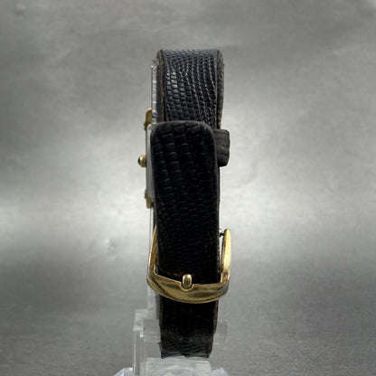 Seiko Tank Watch Women 19mm Black Dial Gold Tone Rectangle 1400-524F New Battery7