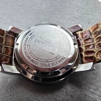 Invicta Watch Women 33mm Brown Dial Silver Tone Date Round 5609 New Battery9
