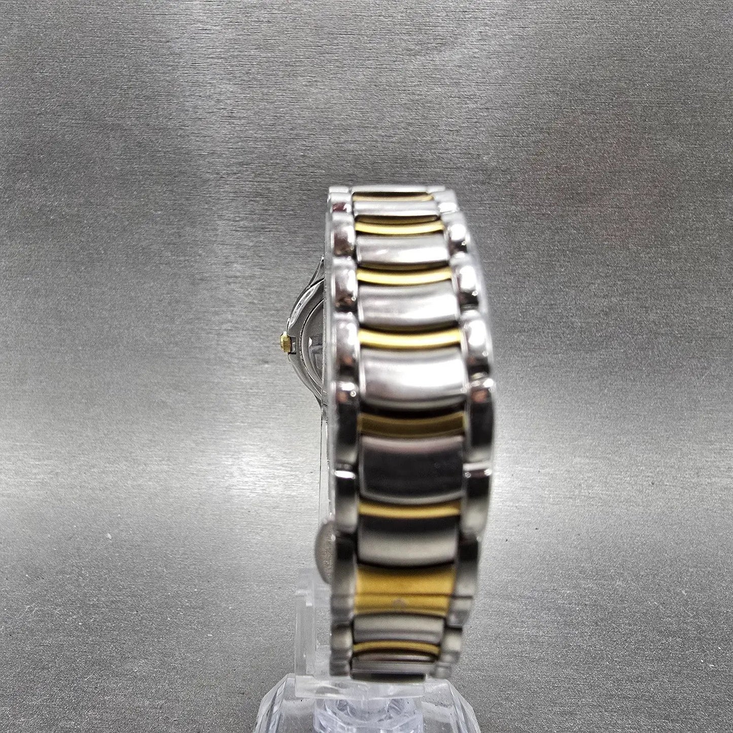 Bulova Accutron Watch Women 28mm MOP Dial Two Tone Date Diamonds New Batt 28R097