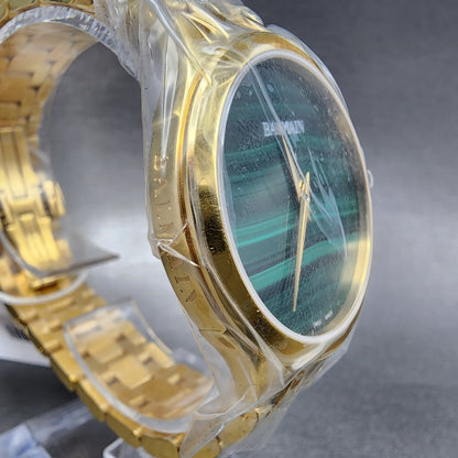 Balmain Flamea Watch Women 34mm Green Malachite Dial Gold Tone Round B4790.33.754
