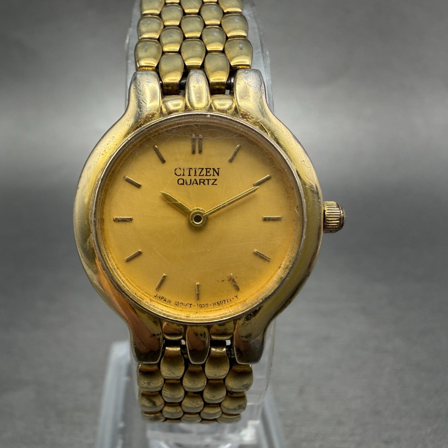 Citizen Watch Women 22mm Gold Dial Gold Tone Round 1020-S54554 New Battery VTG0