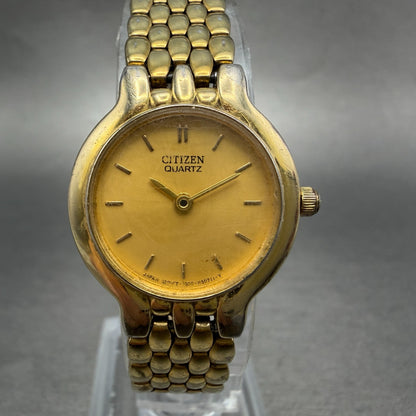 Citizen Watch Women 22mm Gold Dial Gold Tone Round 1020-S54554 New Battery VTG0