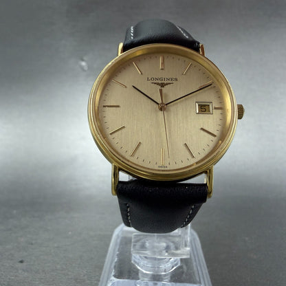 Longines Grand Classic Watch Men 33mm Gold Dial Gold Tone Date L4.720.2 New Batt5