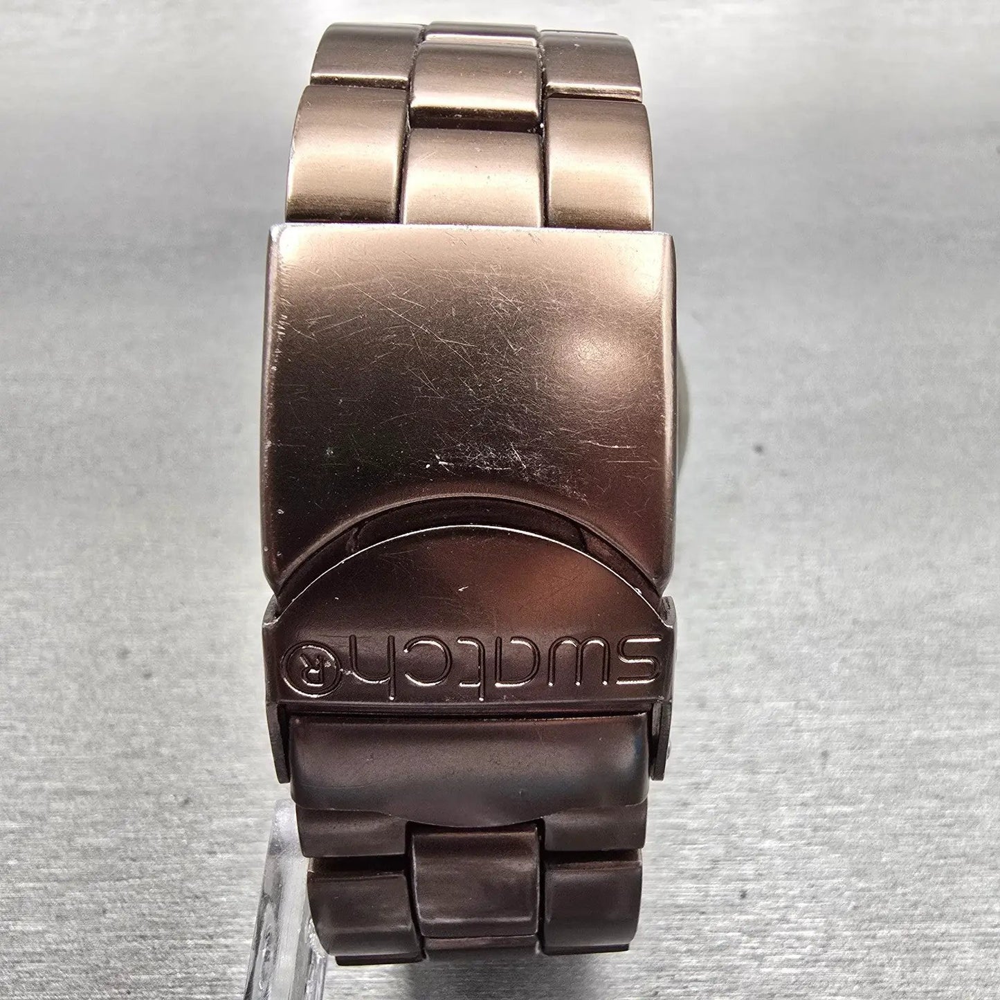 Swatch Irony Diaphane Full Blooded Watch Men 43mm Brown Chrono SVCK4042 New Batt7