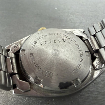 Seiko SQ Watch Women 25mm Silver Dial Two Tone Daydate Round 8523-0059 New Batt9