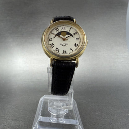 Seiko Alba Success Moon Phase Watch Women 25mm White Dial Gold Tone New Battery5