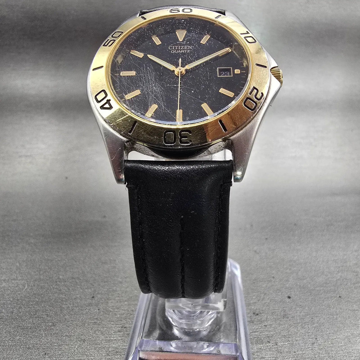 Citizen Watch Men 40mm Black Dial Two Tone Date Round 5510-F52061 New Battery5