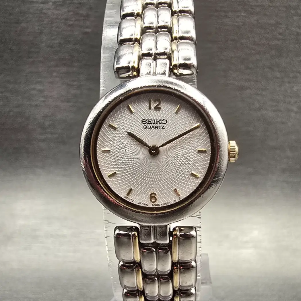Seiko Watch Women 21mm White Dial Silver Tone Round 4N00-0798 New Battery VTG0