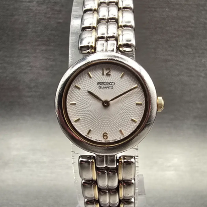 Seiko Watch Women 21mm White Dial Silver Tone Round 4N00-0798 New Battery VTG0
