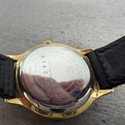Movado Museum Watch Women 26mm Black Dial Gold Tone Round 87-E4-0814 New Battery9