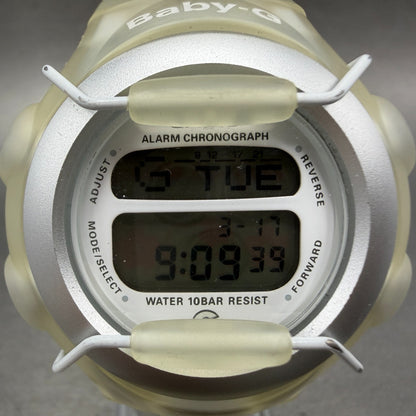 Casio Baby-G Watch Women 41mm Digital Clear Alarm Chrono BG-380 New Batt1