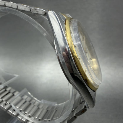 Seiko SQ Watch Men 33mm Silver Dial Two Tone Date 5y22-6009 New Battery3