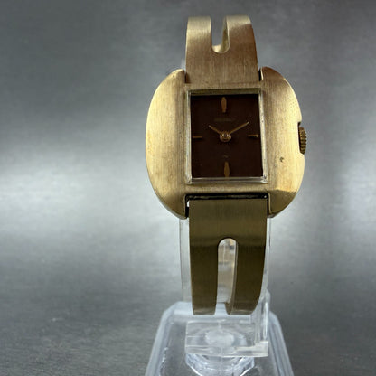 Seiko Watch Women 25mm Brown Dial Gold Tone Manual Round 11-3489 New Battery5