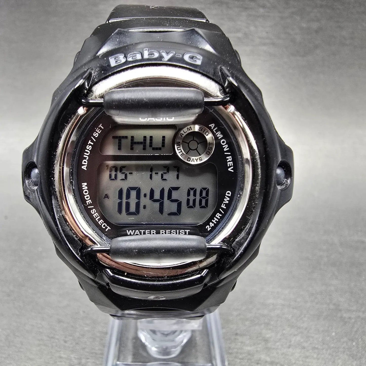 Casio Baby G BG-169R Watch Women 43mm Black Dial Black Tone Chrono Alarm New Bat0