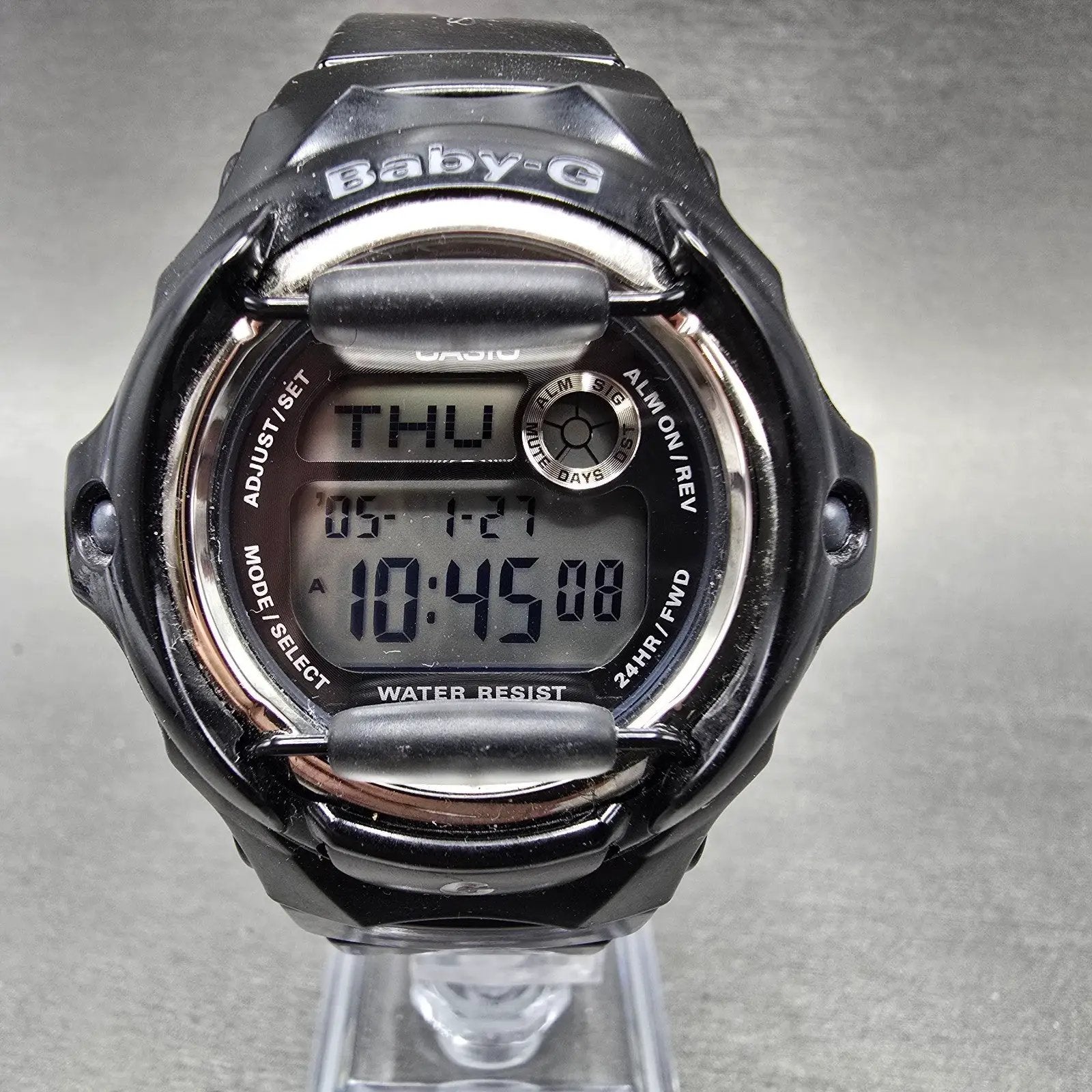 Casio Baby G BG-169R Watch Women 43mm Black Dial Black Tone Chrono Alarm New Bat0