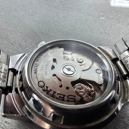 Seiko 5 Automatic Watch Men 36mm Black Dial Silver Daydate 7S26-01F0 Runs9