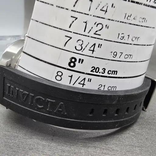 Invicta Specialty Watch Men 45mm Black Dial Silver Tone Red 12845 New Battery12