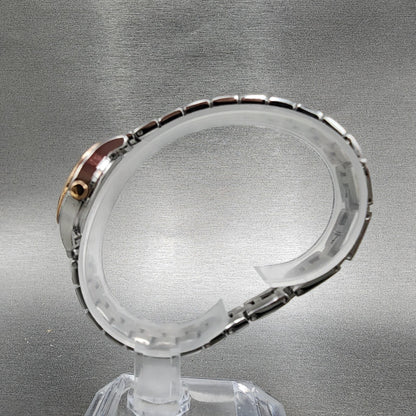 Caravelle Watch Women 24mm Silver Dial Two Tone Round 45L175 New Battery