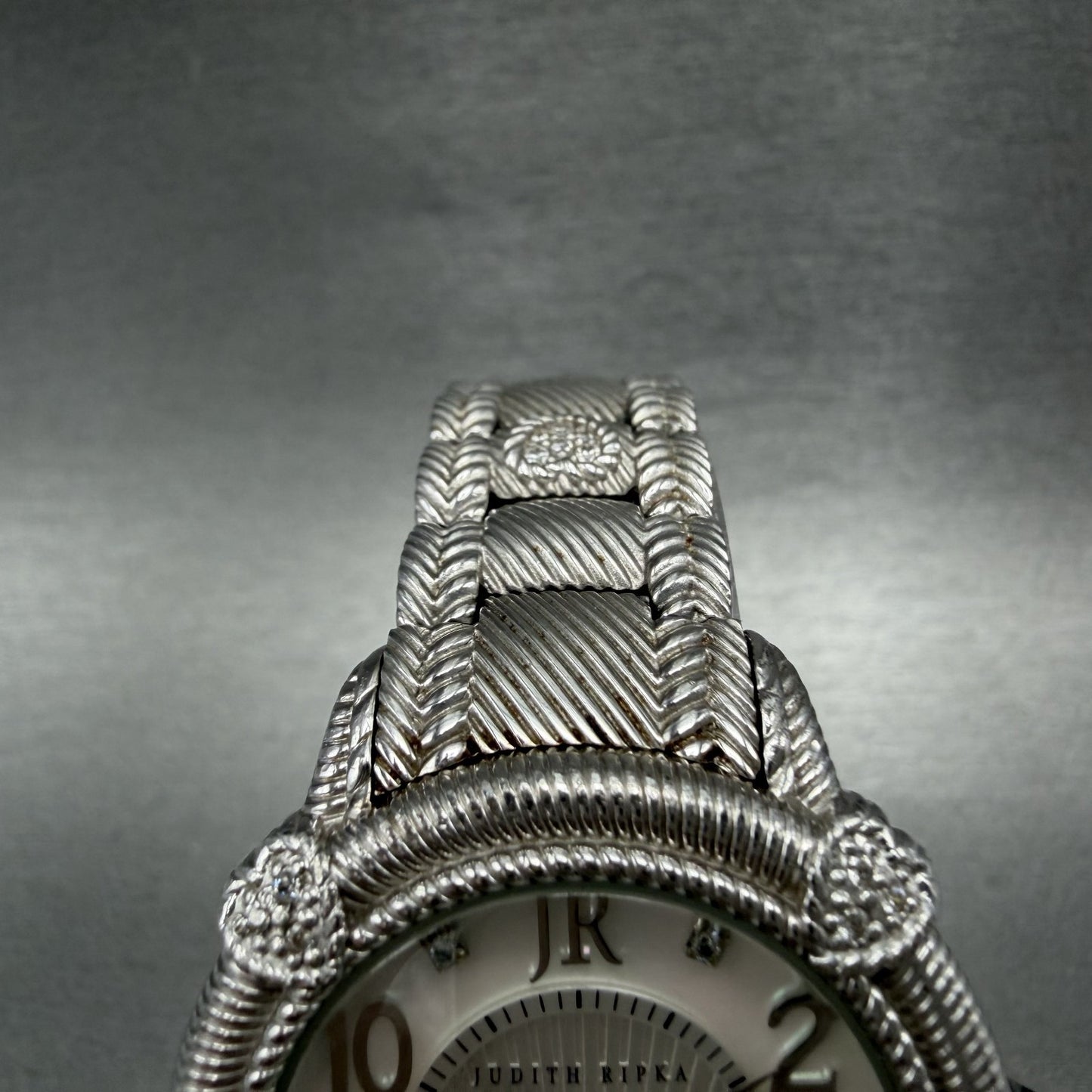 Judith Ripka Watch Women MOP Dial Sterling Silver Small Second Round New Battery4
