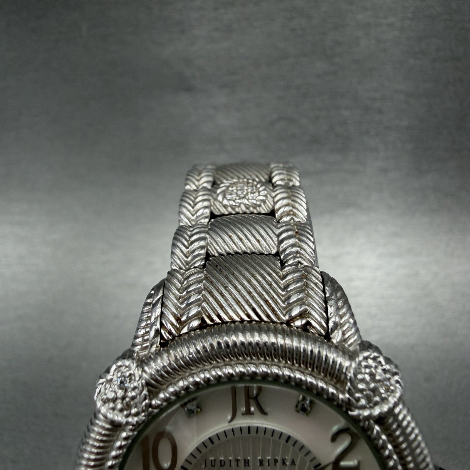 Judith Ripka Watch Women MOP Dial Sterling Silver Small Second Round New Battery4