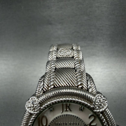 Judith Ripka Watch Women MOP Dial Sterling Silver Small Second Round New Battery4
