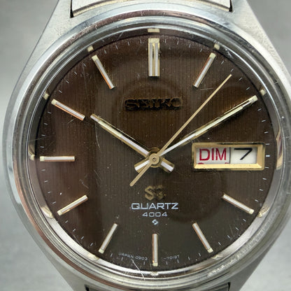 Seiko SQ Watch Men 36mm Brown Dial Silver Tone Daydate READ!! 0903-7039 New Batt1