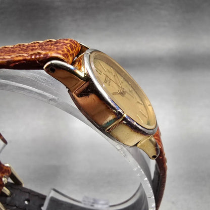 Seiko Watch Women 20mm Gold Dial Gold Tone Oval 3421-5320 New Battery Vintage3