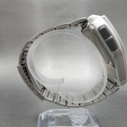 VTG Casio DBC32 Calculator Watch Men 38mm Silver Tone Rectangle New Battery8